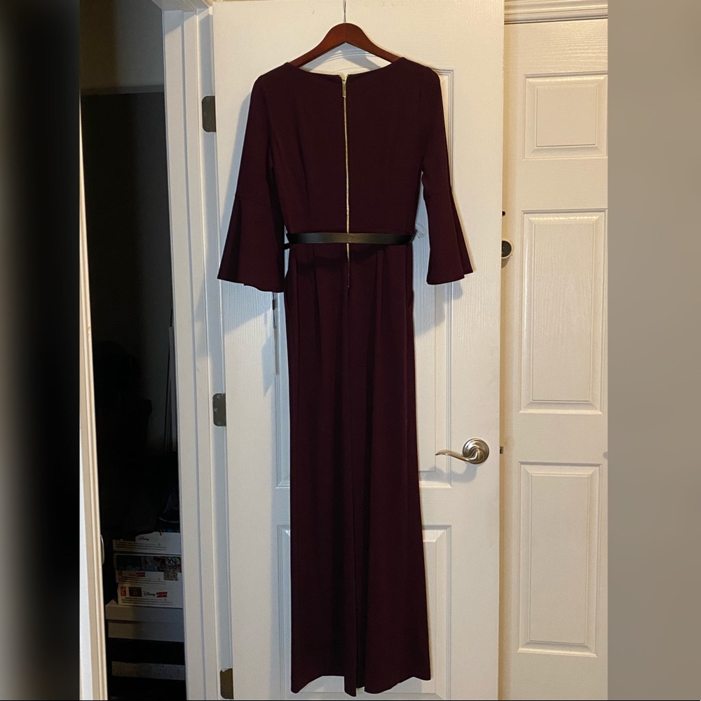 Flare 3/4 Sleeve Calvin Klein Plum Jumpsuit